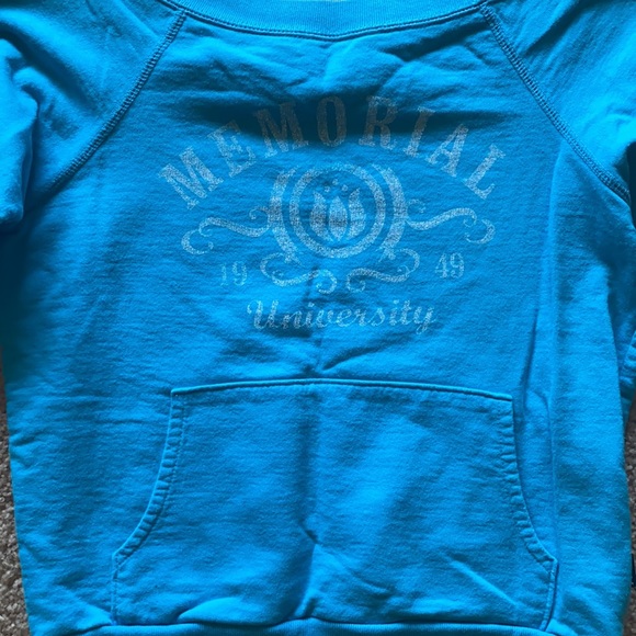 100% Cotton Blue MUN Vintage Boatneck Sweater - Picture 2 of 4